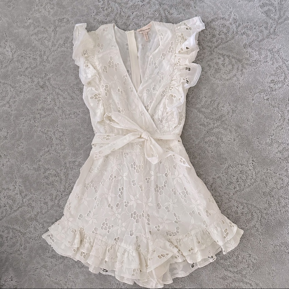 Rebecca Taylor white lace romper